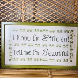 Vintage Cross Stitch Quote Artwork